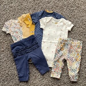 Carter's 7pc Multicolor Floral Onesies and Pants Set